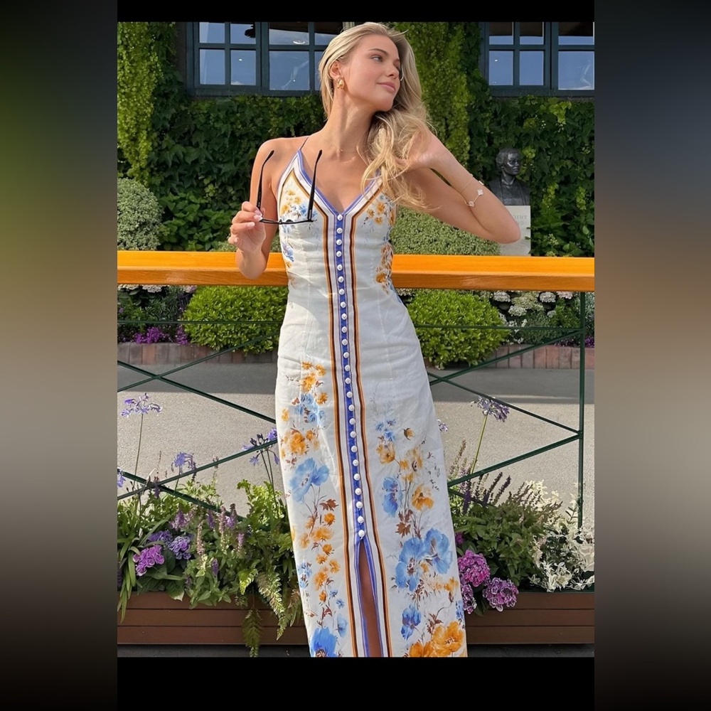Casual Floral Printed Halter Long Dress NWT